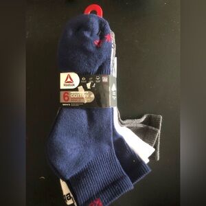 Reebok Men's Athletic Ankle Socks - Navy, White, Charcoal